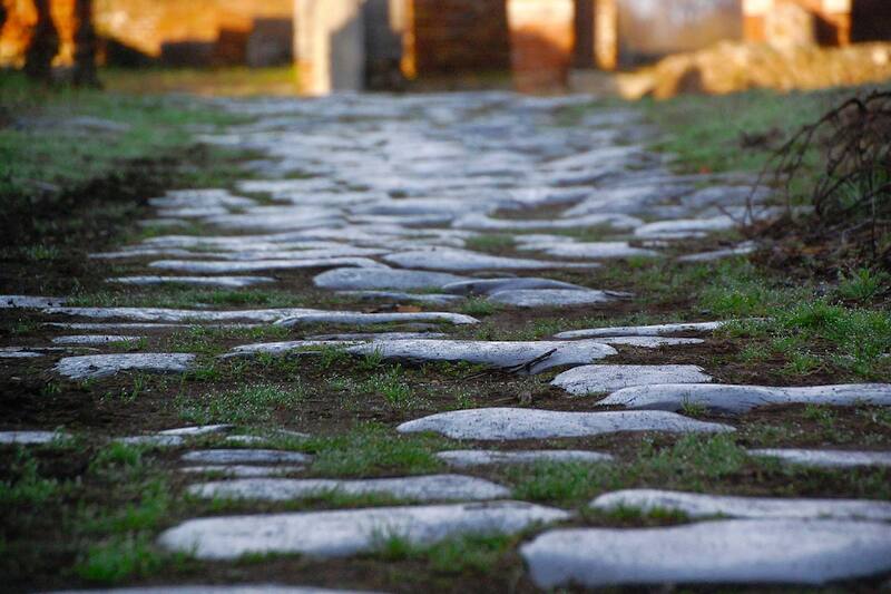 Stone-paved road