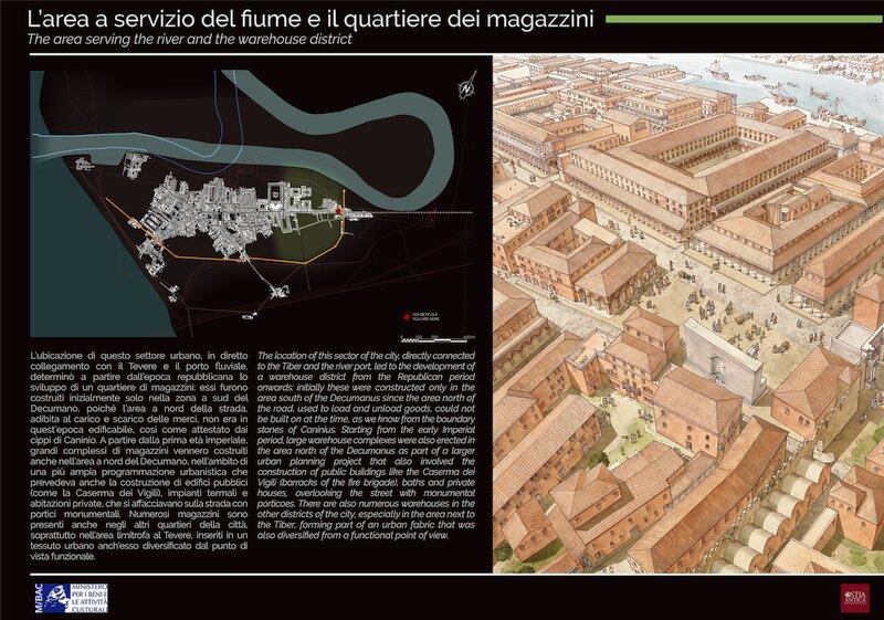 Pannello 05 - L'area a servizio del fiume e il quartiere dei magazzini